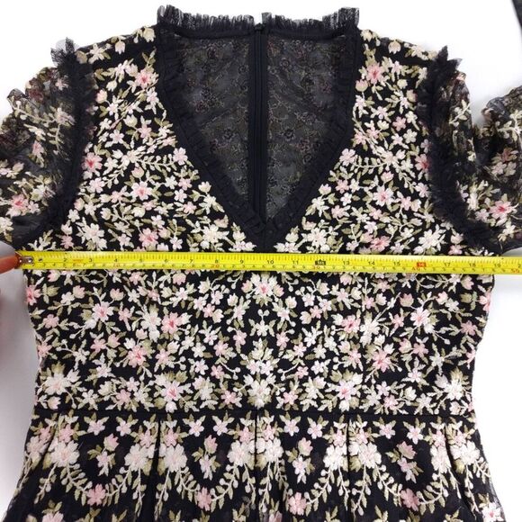 NEW Needle & Thread Victoria Ditsy VNeck Mini Dress Embroidered Whimsigoth Fairy - Picture 3 of 6